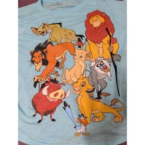 Disney Lion King Womens 3XL Blue Graphic T Shirt Simba Scar Mufasa Plus Size